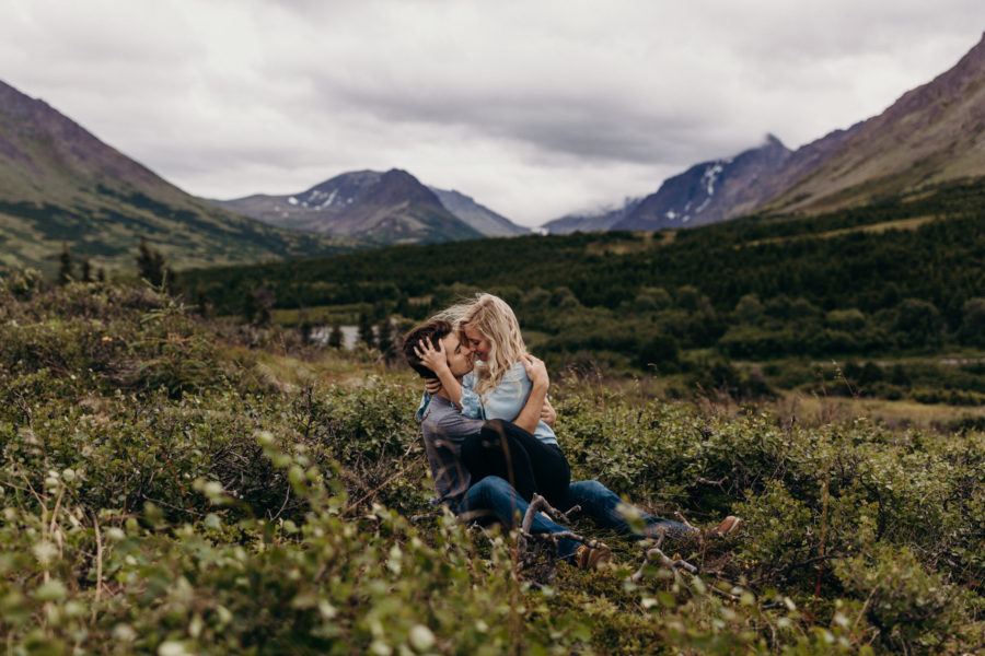 mountains flattop alaska couple photo