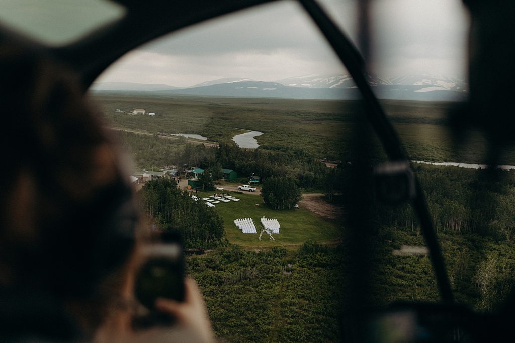 Helicopter view of Ceremony area