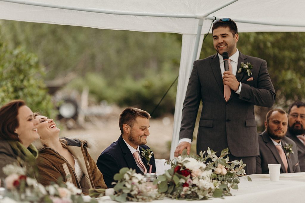 Best man speech at bridal party table